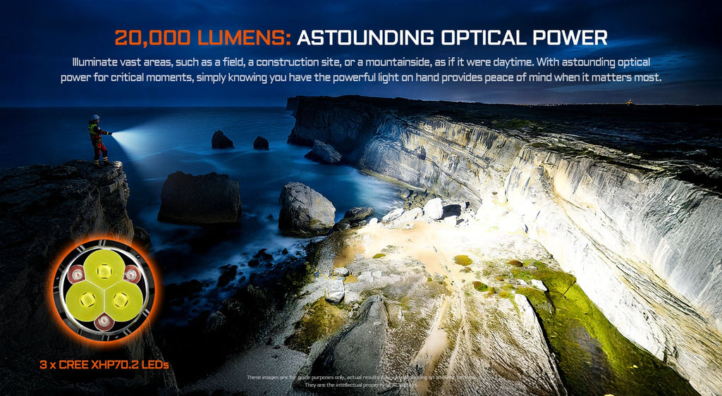 Söklampa Acebeam X30 CREE XHP70.3 6500K 18000 lumen 680m + röd