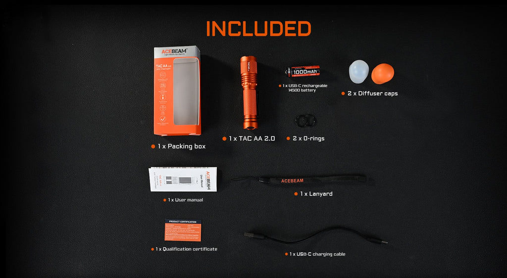 Acebeam TAC AA 2.0 TN LED 6500K 1000 lumen