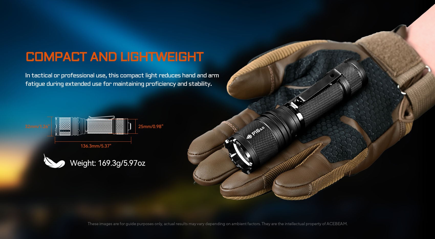 Acebeam P16 2.0 taktisk ficklampa 3000 lumen