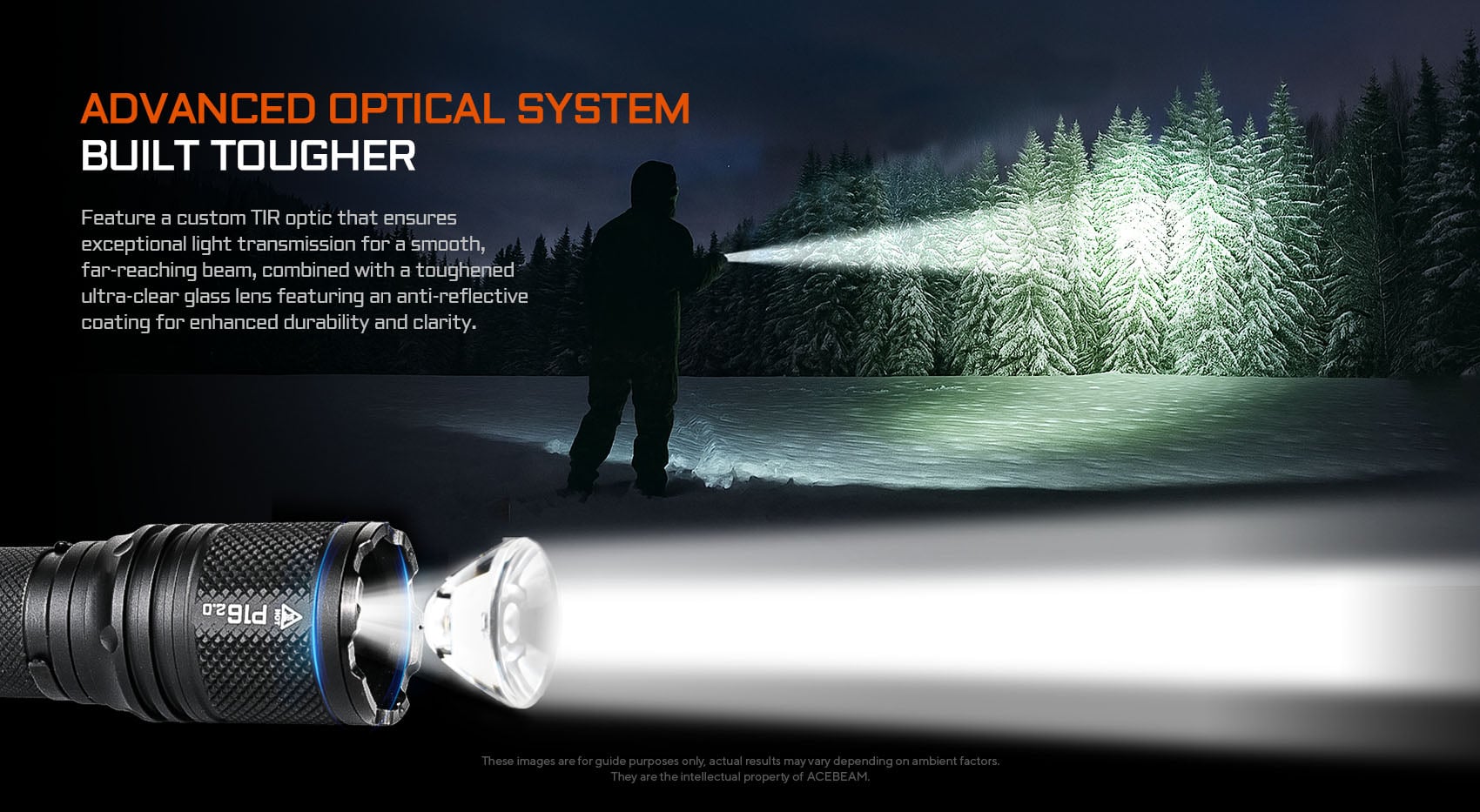 Acebeam P16 2.0 taktisk ficklampa 3000 lumen